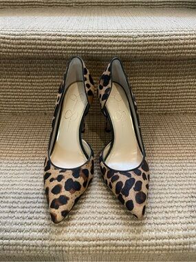 Jessica Simpson Leopard Print Pointed Toe Pumps - Brown/Black